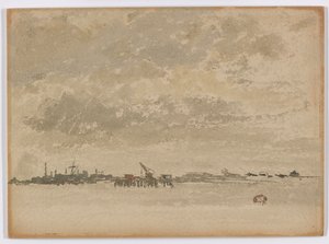 Szürke és ezüst – Purfleet, 1881-1883. alkotó: James Abbott McNeill Whistler