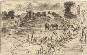 Táj a lóval, 1859. alkotó: James Abbott McNeill Whistler