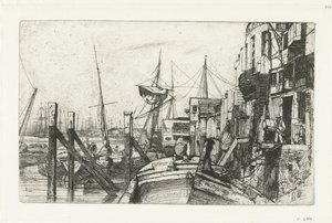 Limehouse Tizenhat rézkarc a Temzéről és más témákról szóló jelenetekből (sorozat címe) alkotó: James Abbott McNeill Whistler