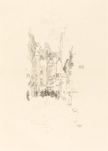 Kis udvar, Ruhavásár, 1887. alkotó: James Abbott McNeill Whistler