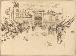 Kis piactér, Tours, 1888. alkotó: James Abbott McNeill Whistler