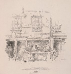 Maunders Fish Shop, Chelsea, 1890. alkotó: James Abbott McNeill Whistler