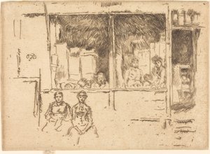 Dinnyesüzlet, Hounsditch, c. 18861888. alkotó: James Abbott McNeill Whistler