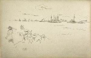 Monitorok egy tizenkét rézkarcból álló sorozatból, The Naval Review, 1887 alkotó: James Abbott McNeill Whistler