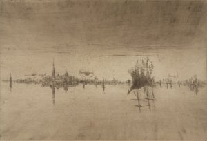 Nocturne, 1879-80 (rézkarc és szárazhús) alkotó: James Abbott McNeill Whistler