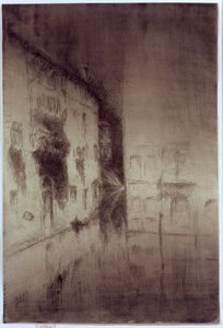 Nocturne: Paloták, 1879-80 (rézkarc és szárazhús antik papírra) alkotó: James Abbott McNeill Whistler