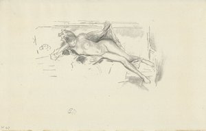 Meztelen modell fekvő alkotó: James Abbott McNeill Whistler