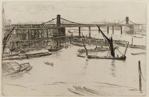 Old Hungerford Bridge, 1861. alkotó: James Abbott McNeill Whistler