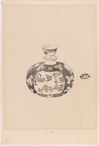 Oviforma gyömbéres üveg harang alakú fedővel, 1878. alkotó: James Abbott McNeill Whistler