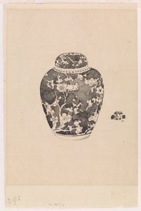 Oviform gyömbéres tégely harang alakú borítással, 1878. alkotó: James Abbott McNeill Whistler