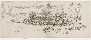 Pantheon, Luxembourg Gardens, 1892-93 körül (rézkarc papíron) alkotó: James Abbott McNeill Whistler