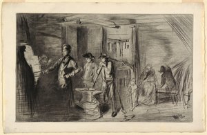 Nyomtatás, A kovács, A maratás a Temzén és más témák sorozatból, 1861 alkotó: James Abbott McNeill Whistler