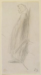 Álló öregasszony profilvázlata, 1858. alkotó: James Abbott McNeill Whistler