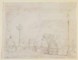 Séta Badenben, 1858. alkotó: James Abbott McNeill Whistler