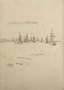 Visszatérés Tilburybe, egy tizenkét rézkarcból álló sorozatból, The Naval Review, 1887 alkotó: James Abbott McNeill Whistler