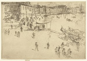 Riva del Sciavoni A Riva, nr. 2 Huszonhat rézkarcból álló készlet (sorozat címe) alkotó: James Abbott McNeill Whistler