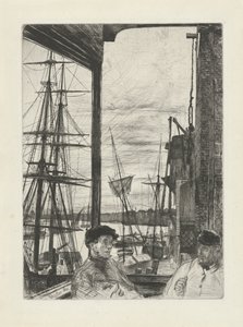 Rotherhithe Tizenhat rézkarc a Temzéről és más témákról szóló jelenetekből (sorozat címe) alkotó: James Abbott McNeill Whistler