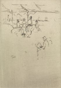 Ryde Pier, egy tizenkét rézkarcból álló sorozatból, The Naval Review, 1887 alkotó: James Abbott McNeill Whistler