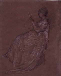 Ülő Lady Reading, dolgozószoba Mrs. Layland számára (pasztell kréta papíron) alkotó: James Abbott McNeill Whistler