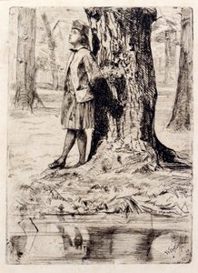 Seymour egy fa alatt áll alkotó: James Abbott McNeill Whistler