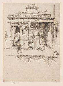 Borotválkozás és hajmosás, 1886-88 körül (metszet; tus, papír) alkotó: James Abbott McNeill Whistler