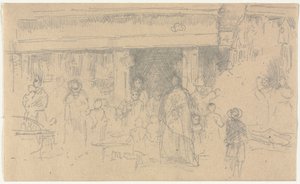 Üzletek Chesterben. alkotó: James Abbott McNeill Whistler