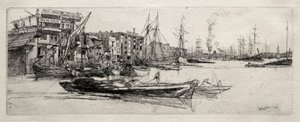 Temze raktár, 1871. alkotó: James Abbott McNeill Whistler