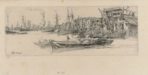 Temze raktárak, 1859. alkotó: James Abbott McNeill Whistler
