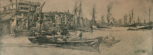 Temze raktárak, 1859, 1904 alkotó: James Abbott McNeill Whistler