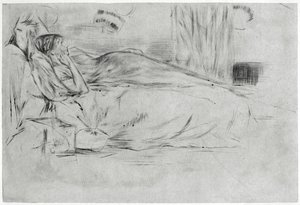 A modell, fekve, c1864 1904. alkotó: James Abbott McNeill Whistler
