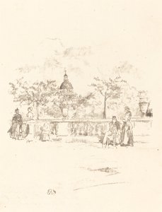 A Pantheon, a Luxembourg Gardens teraszáról, 1893. alkotó: James Abbott McNeill Whistler