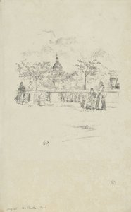 A Pantheon a Luxembourg-kert teraszáról alkotó: James Abbott McNeill Whistler