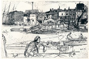 A londoni medence, 1859, 1904 alkotó: James Abbott McNeill Whistler