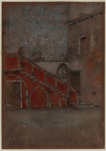 A lépcsőház: Vörös jegyzet, 1880 (kréta és pasztell barna papíron) alkotó: James Abbott McNeill Whistler