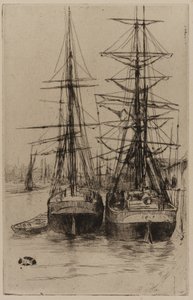A két hajó, 1875. alkotó: James Abbott McNeill Whistler