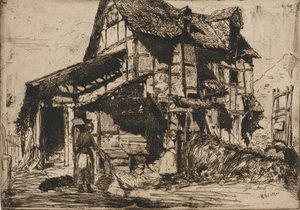 A nem biztonságos bérház. A tizenkét rézkarc egyike a természetből. A francia díszlet, 1858. alkotó: James Abbott McNeill Whistler