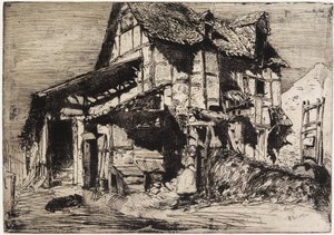 A nem biztonságos bérház a "Tizenkét rézkarc a természetből" című filmből alkotó: James Abbott McNeill Whistler