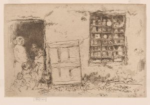 The Village Sweet Shop, 1884-86 körül (metszet; tus, papír) alkotó: James Abbott McNeill Whistler