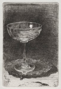A borospohár, 1858. alkotó: James Abbott McNeill Whistler