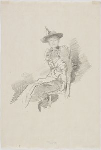 Szárnyas kalap, 1890 (lith, papíron) alkotó: James Abbott McNeill Whistler