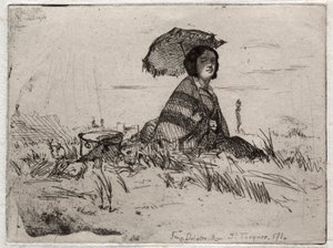 Tizenkét rézkarc a természetből: En Plein Soleil, 1858. alkotó: James Abbott McNeill Whistler