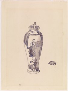 Enyhén domború testű váza, 1876-1878. alkotó: James Abbott McNeill Whistler