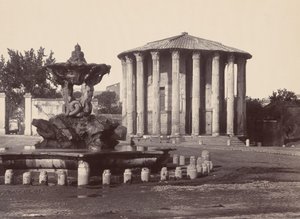 Vesta templom és szökőkút, Róma, 1860-as évek.