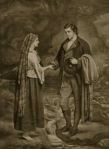 Robert Burns és Highland Mary eljegyzése, 1785, illusztráció a "Hutchinson