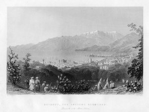 Bejrút, az ősi jegyesség, Szíria, 1841. alkotó: James B. Allen