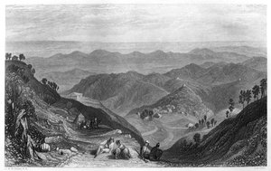 Mussoorie és a Dhoon-völgy, India, 1860. alkotó: James B. Allen