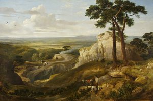 Kilátás a Mendips felől, 1840 körül (olaj, vászon) alkotó: James Baker Pyne