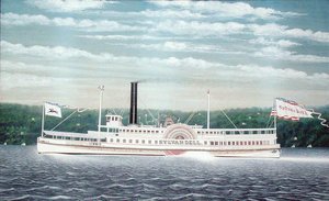 A Steamboat "Sylvan Dell" (akvarell papíron) alkotó: James Bard