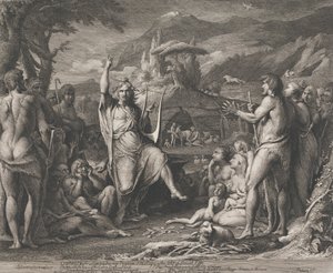Orpheus a teológiát oktatja (Tervezések a Művészetek Ösztönzése Társadalom nagytermének falaihoz)