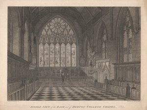 Belső kilátás a Merton College kápolnára, East Endre alkotó: James Basire